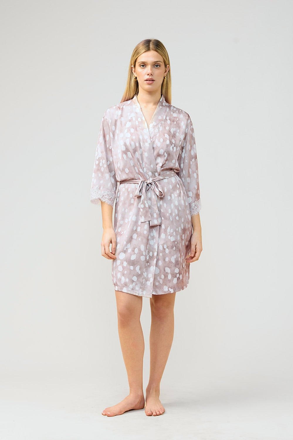 Hadley Brown Spot Robe - Brown - image 1