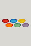 Stoneware Rainbow Set Of 6 Coupe Salad Plates 22cm - Rainbow - image 1