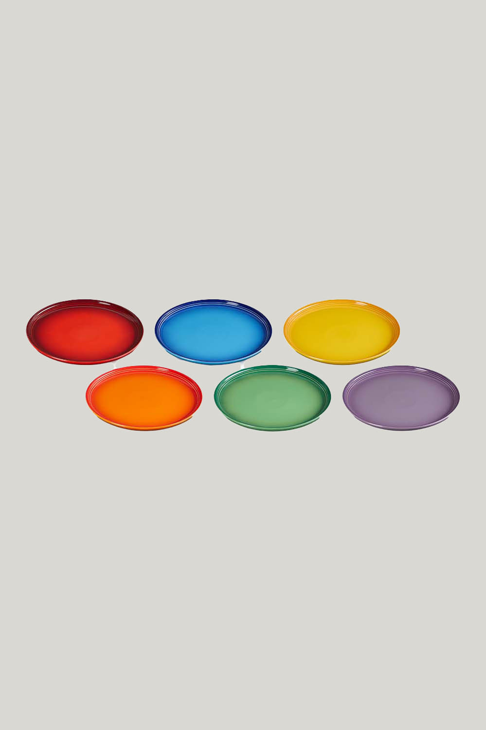 Stoneware Rainbow Set Of 6 Coupe Salad Plates 22cm - Rainbow - image 1