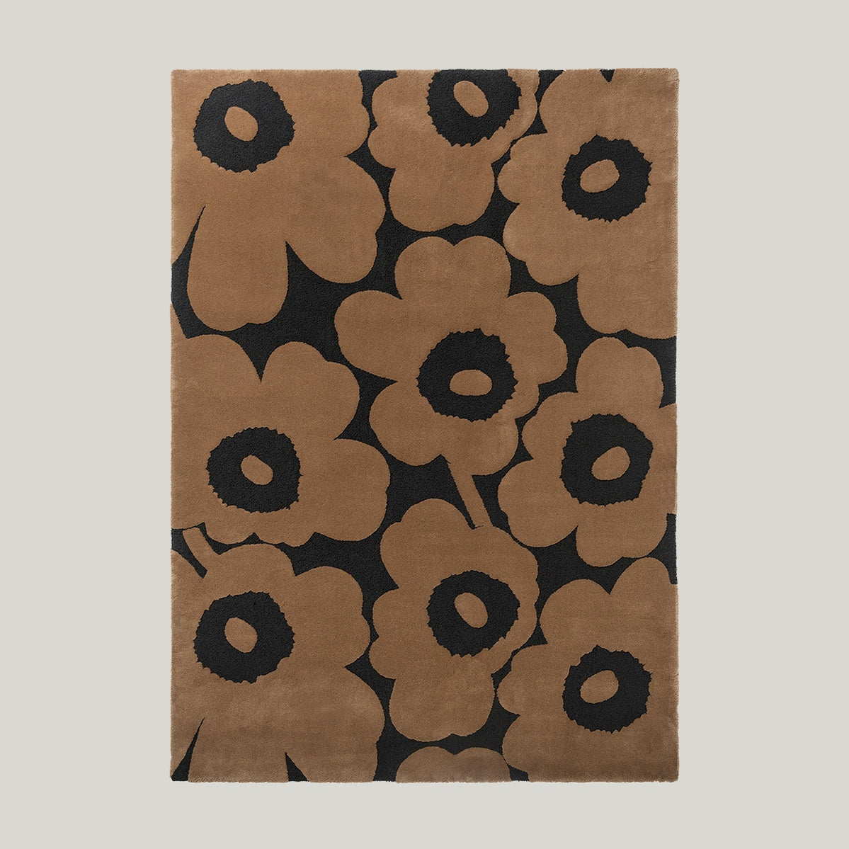 Unikko Beige Rug 200x140cm - Charcoal - image 1