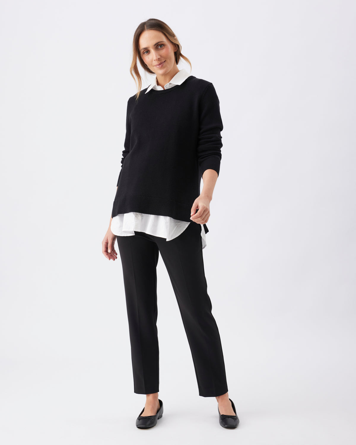 Alexa Classic Crop Maternity Pant - Black - image 1