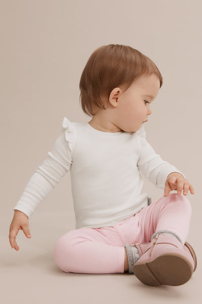 Organically Grown Cotton Blend Solid Rib Legging