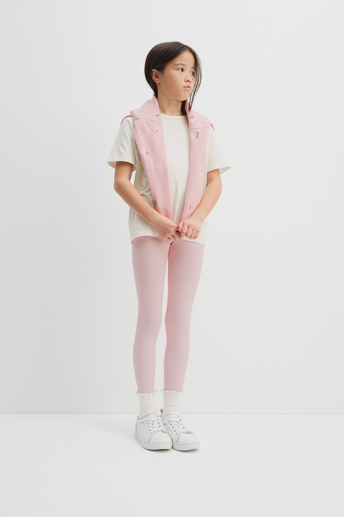 Organically Grown Cotton Blend Solid Rib Legging