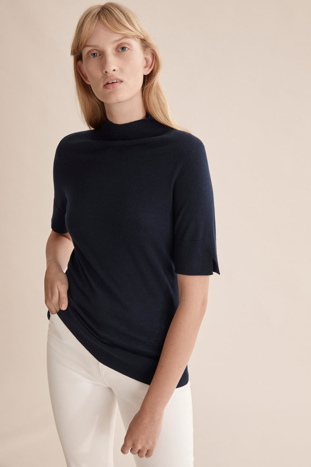 Wool Silk Short Sleeve Knit