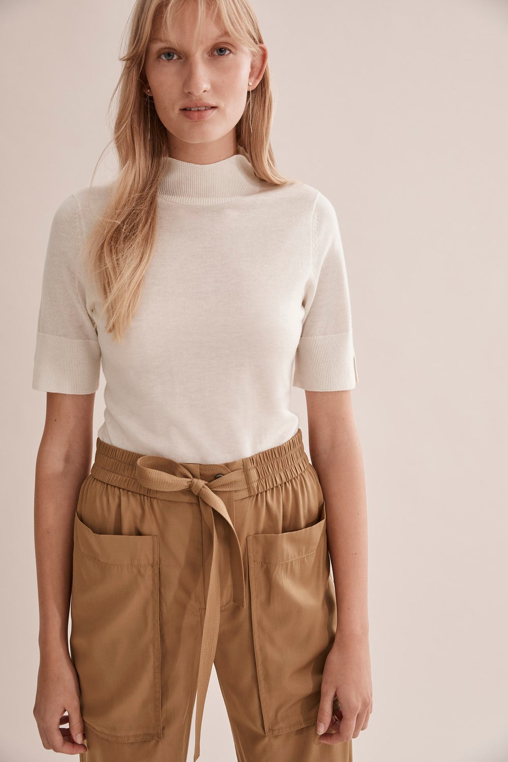 Wool Silk Short Sleeve Knit