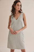 Twill Stripe Shift Dress