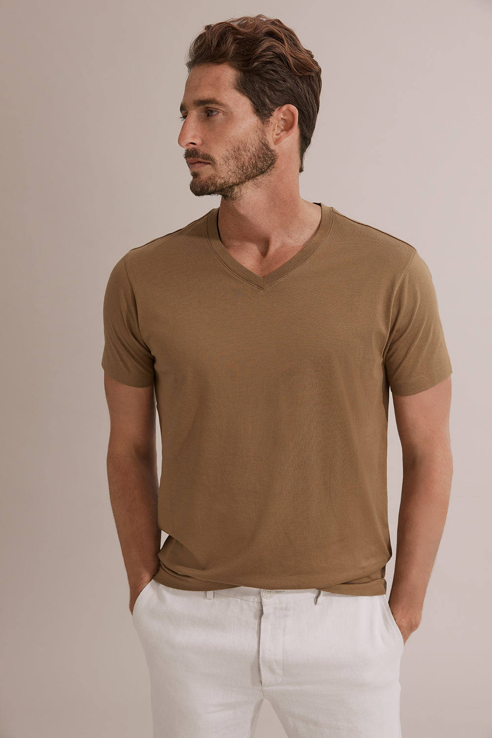 Pima Cotton V-Neck T-Shirt