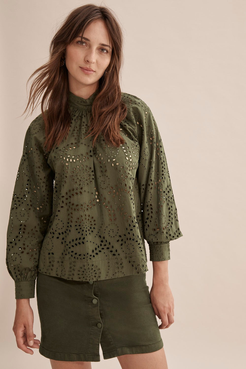 Tonal Broderie Top