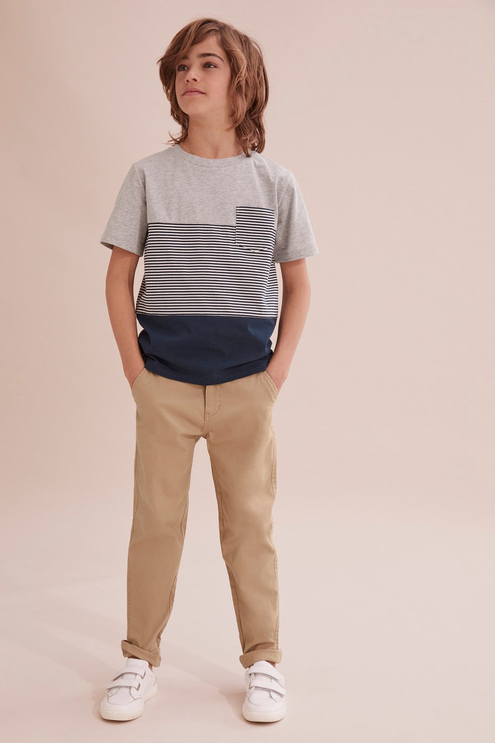Cotton Block Stripe T-Shirt
