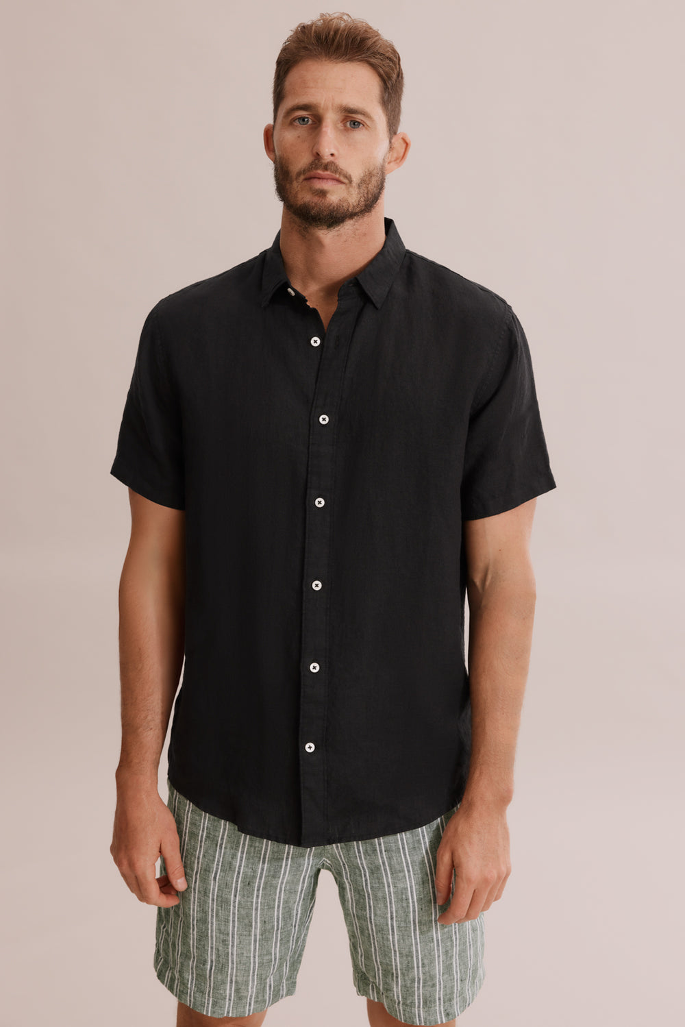 Regular Fit Linen Short Sleeve Shirt
