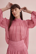 Print Gathered Blouse
