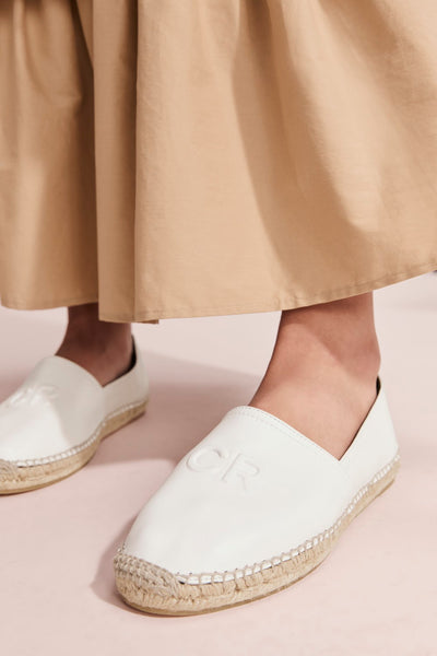 Cr Logo Leather Espadrille