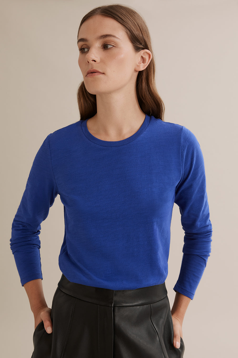 Long Sleeve Cotton Slub T-Shirt