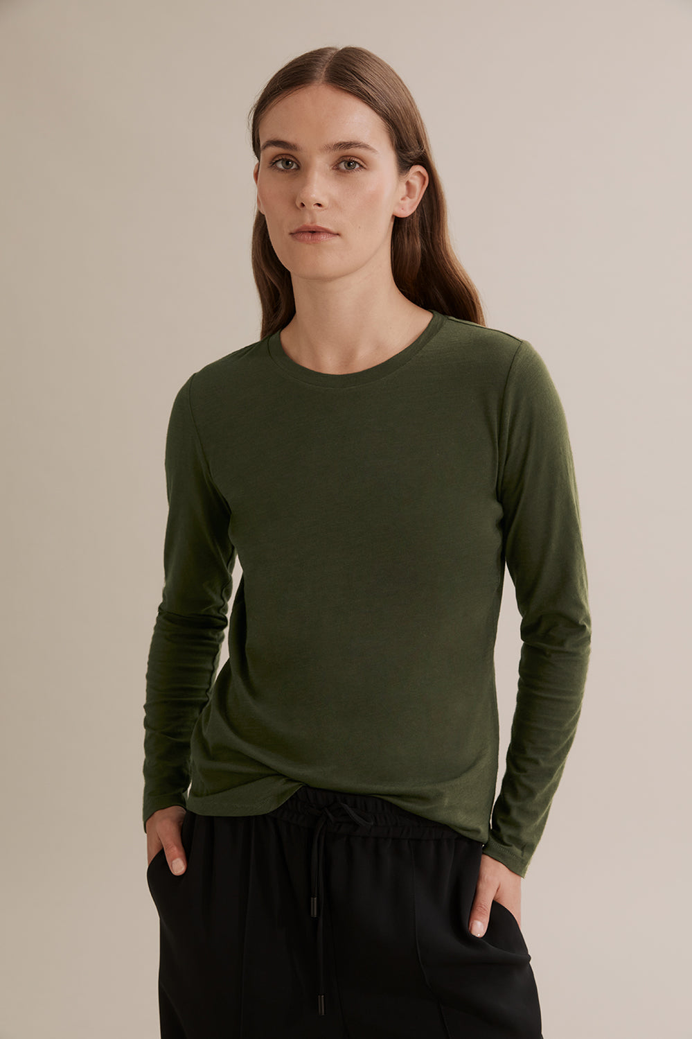 Long Sleeve Cotton Slub T-Shirt