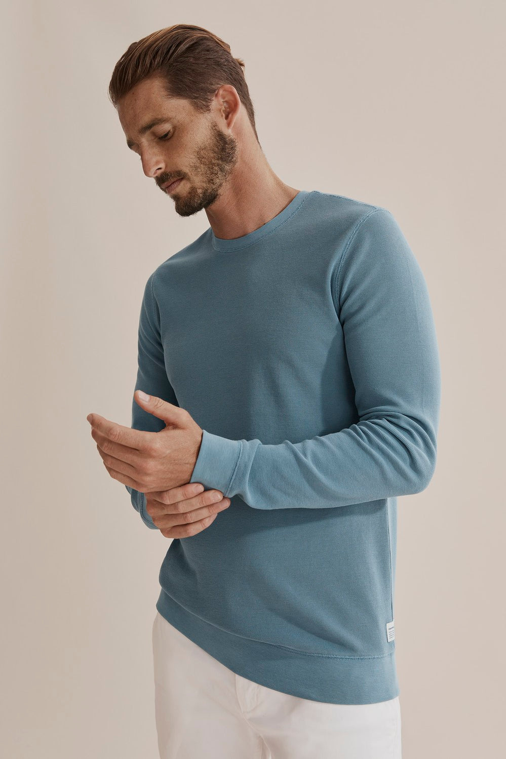 Long Sleeve Waffle Crew T-Shirt