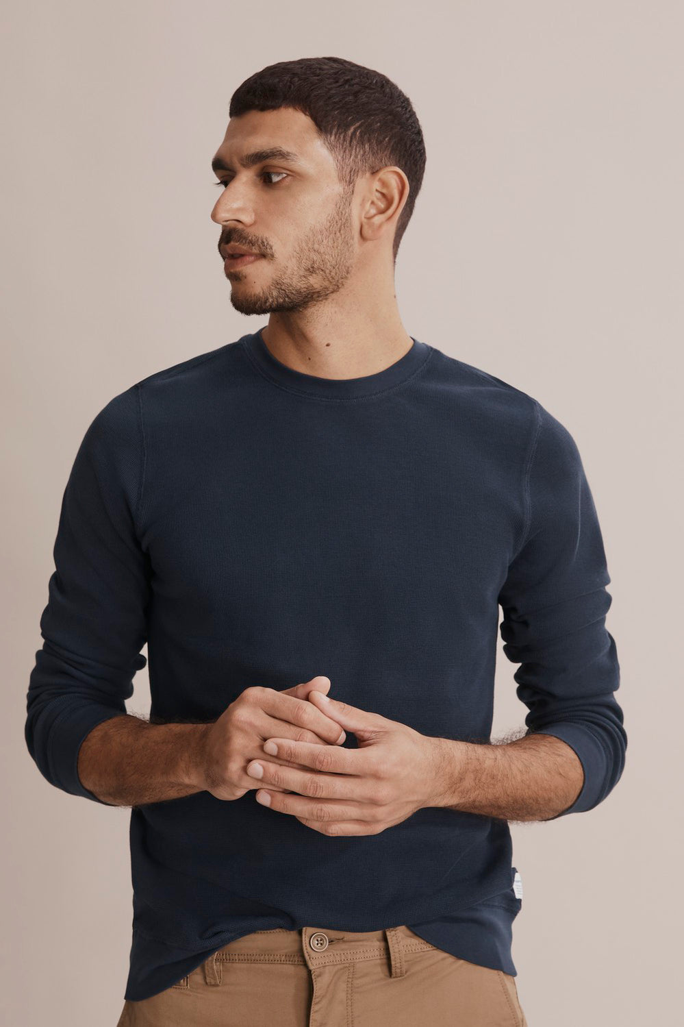 Long Sleeve Waffle Crew T-Shirt