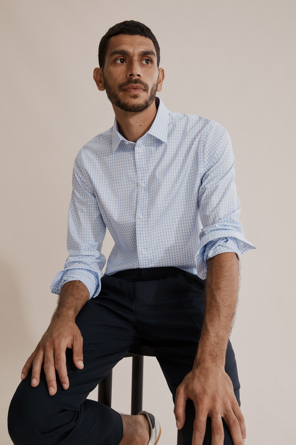 Slim Gingham Travel Shirt