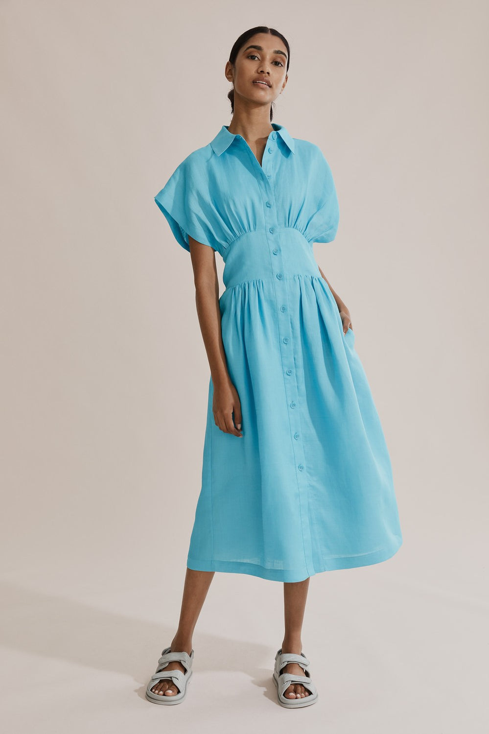 Button Front Maxi Dress