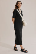 Rib Polo Midi Dress