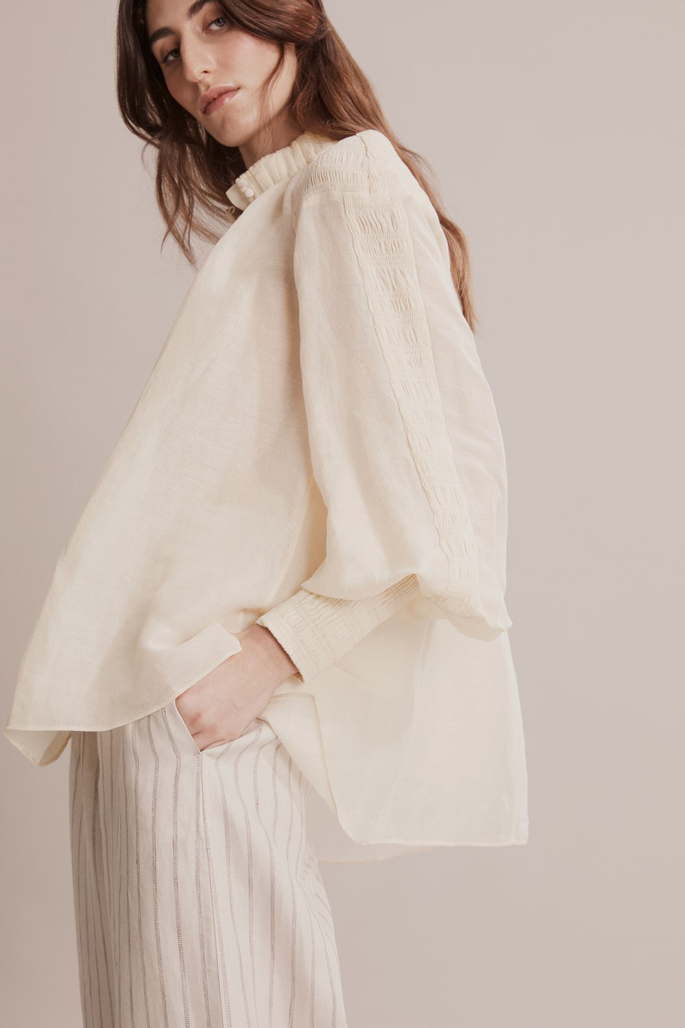 Drape Long Sleeve Blouse