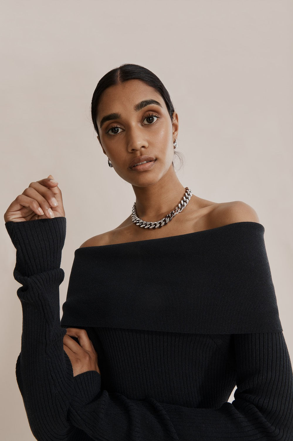 Off Shoulder Knit Top