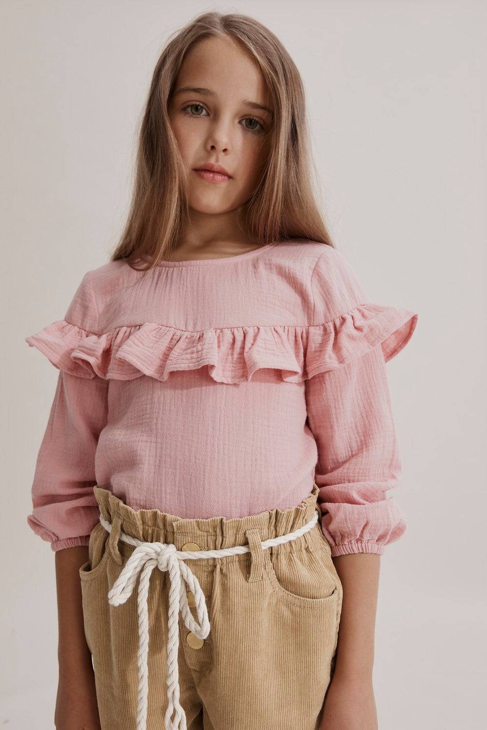 Soft Frill Long Sleeve Shirt