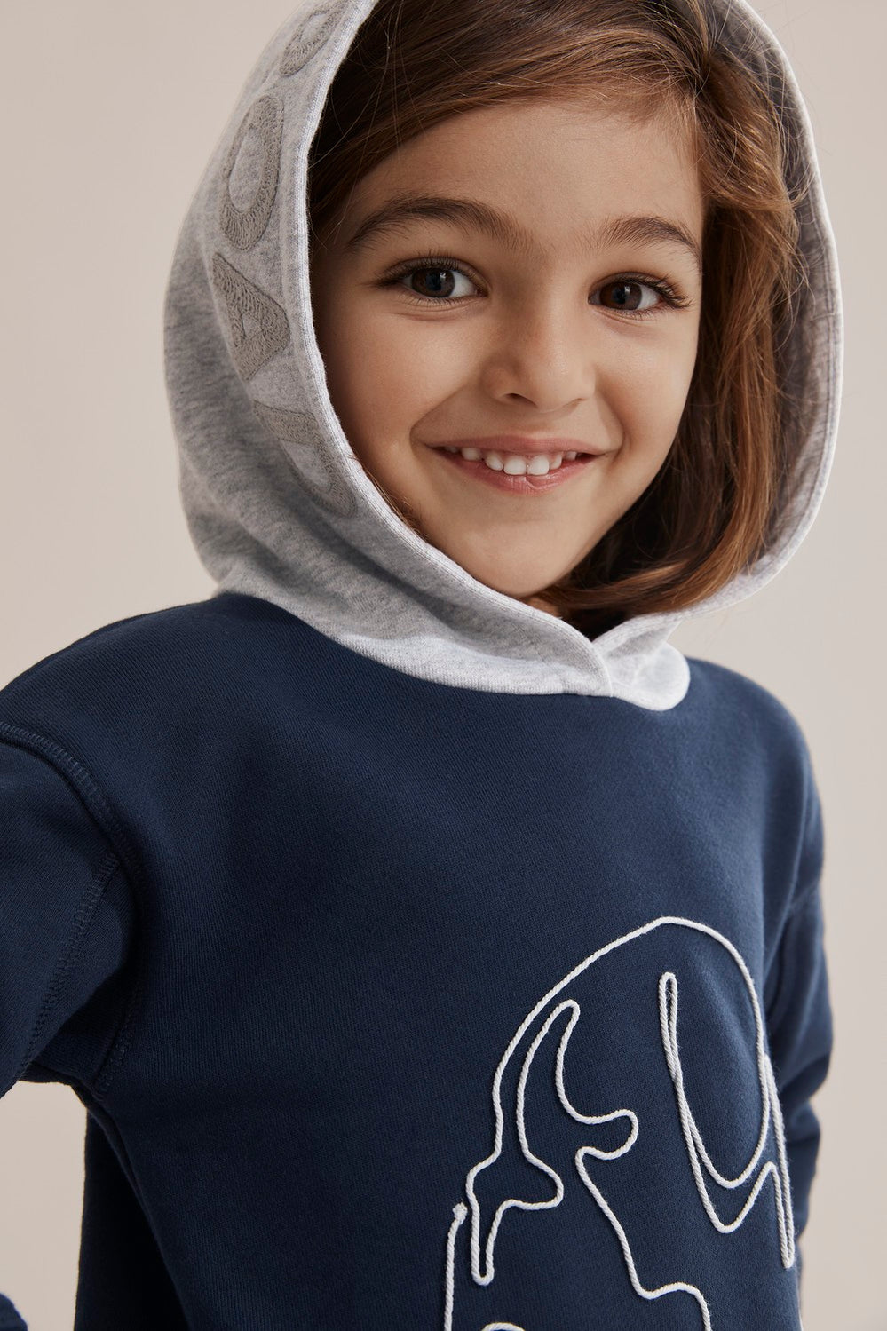 Cotton Applique Dog Hooded Sweat
