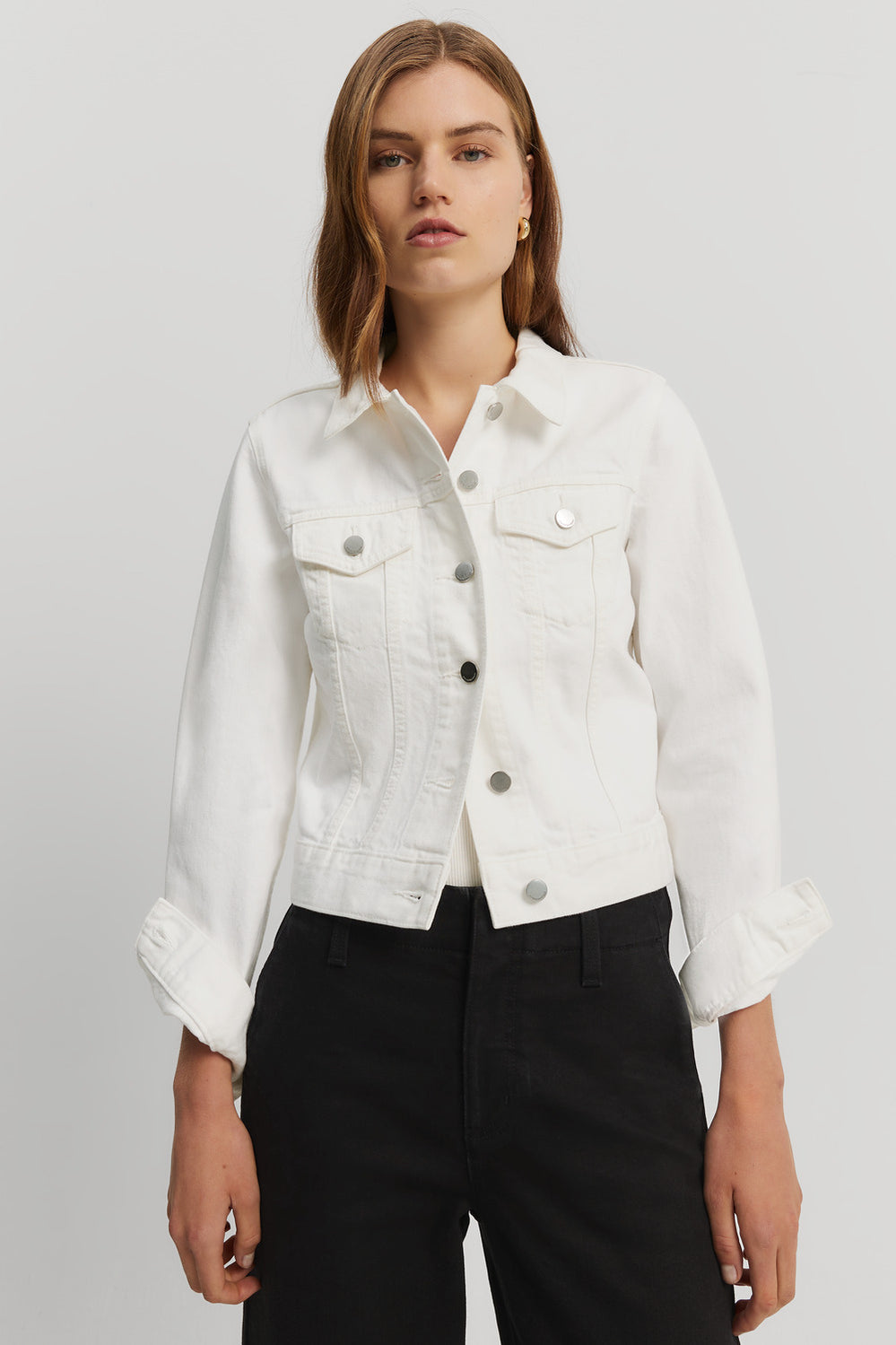 Cotton Blend Slim Fit Denim Jacket