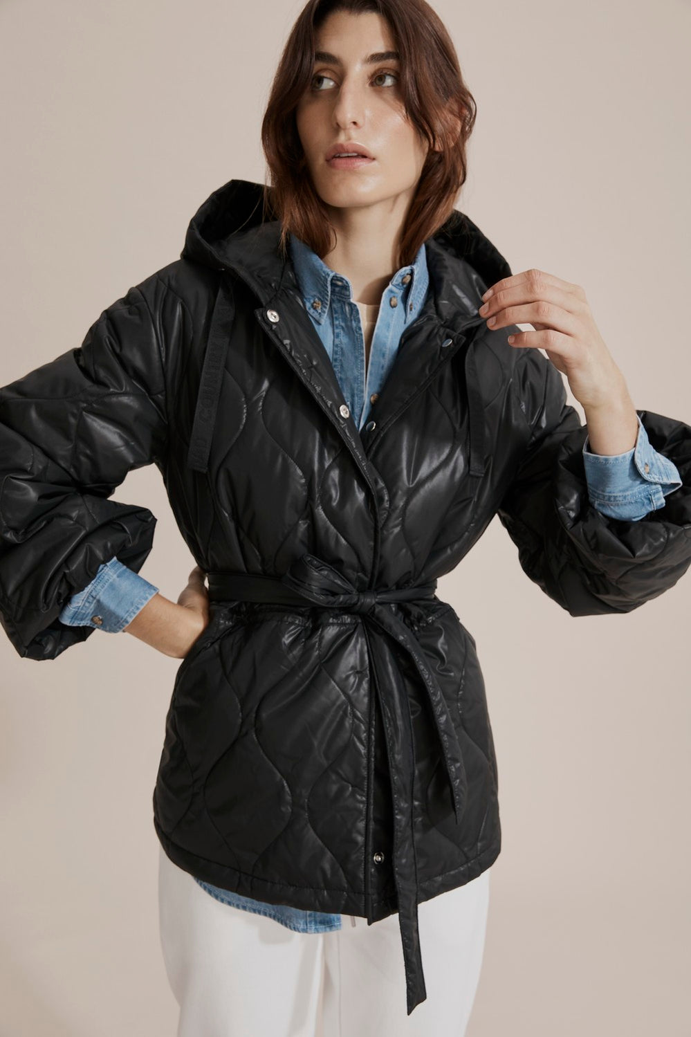 Polyester Puff Sleeve Spray Jacket