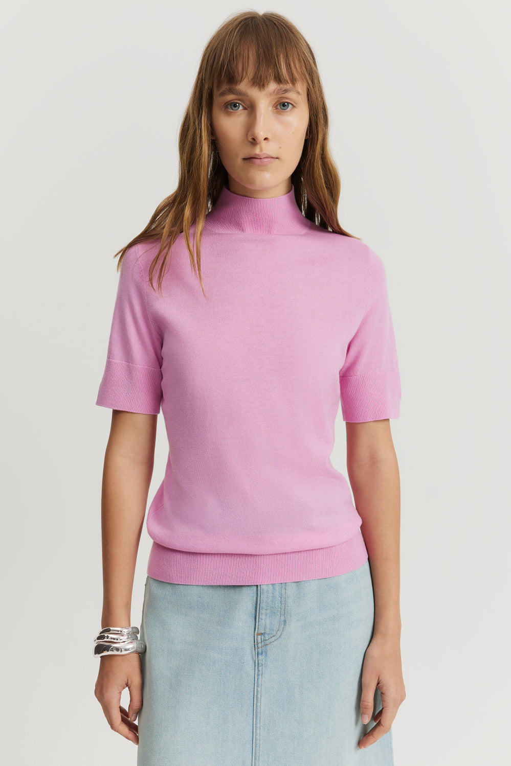 Merino Wool Silk Short Sleeve Knit