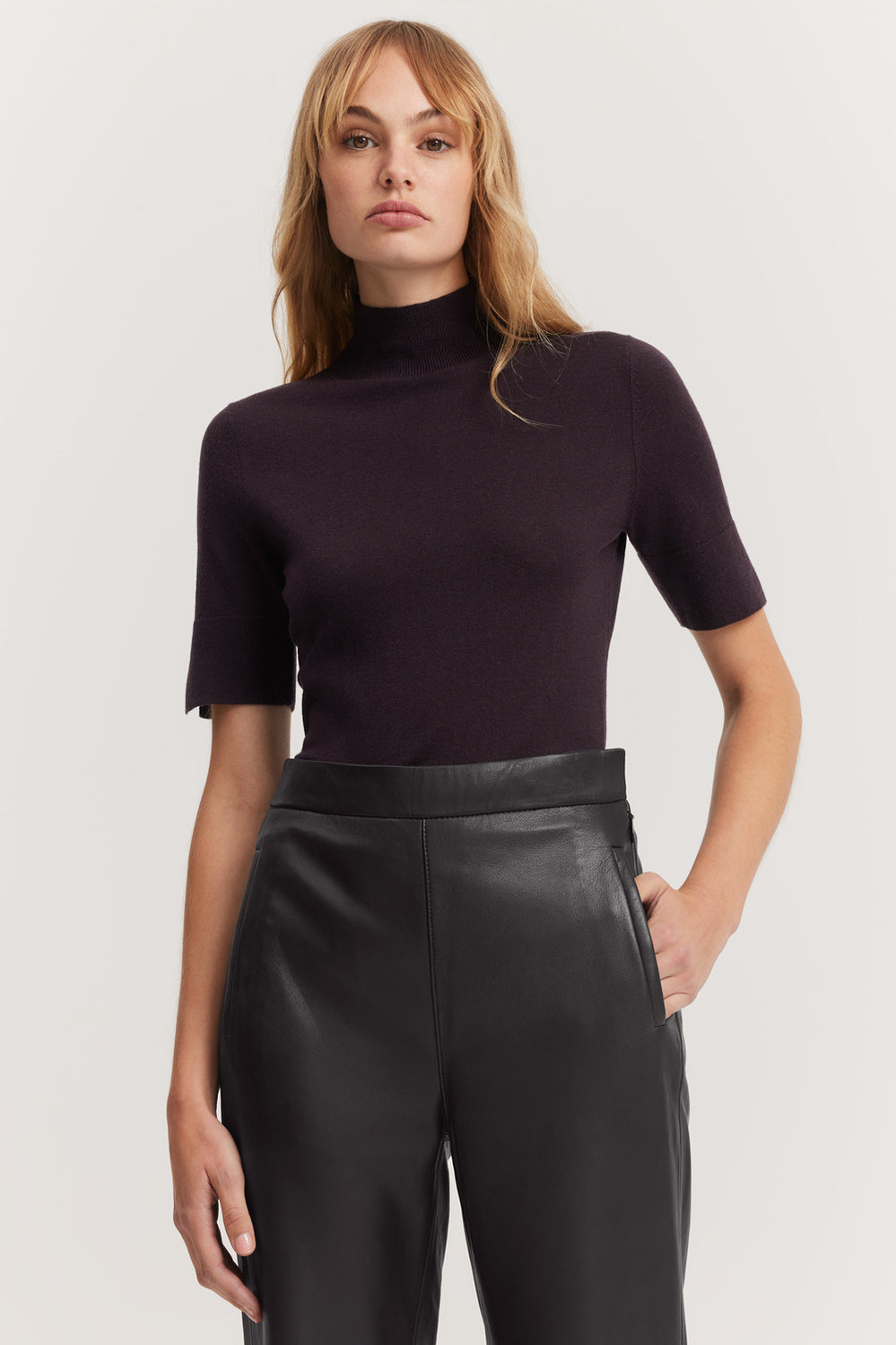 Merino Wool Silk Short Sleeve Knit
