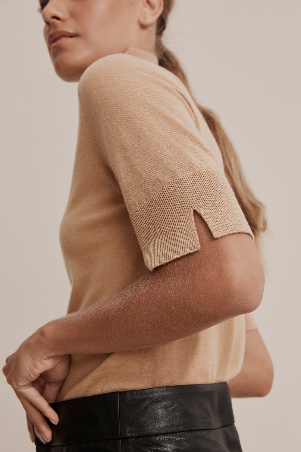 Merino Wool Silk Short Sleeve Knit