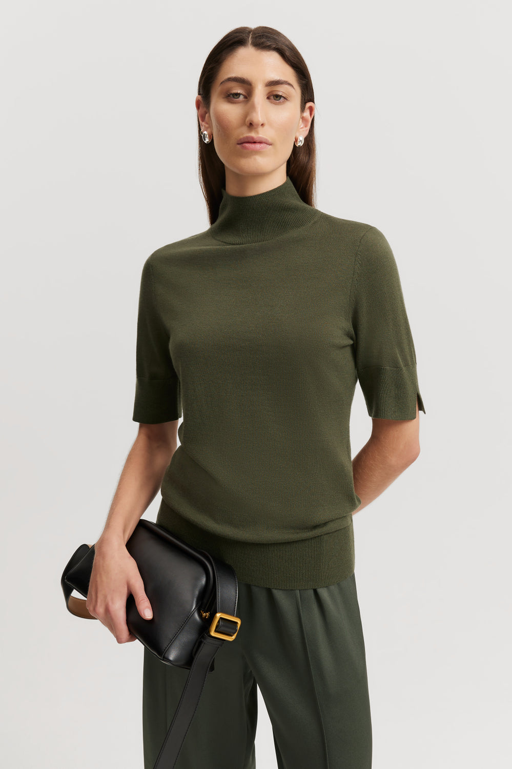 Merino Wool Silk Short Sleeve Knit