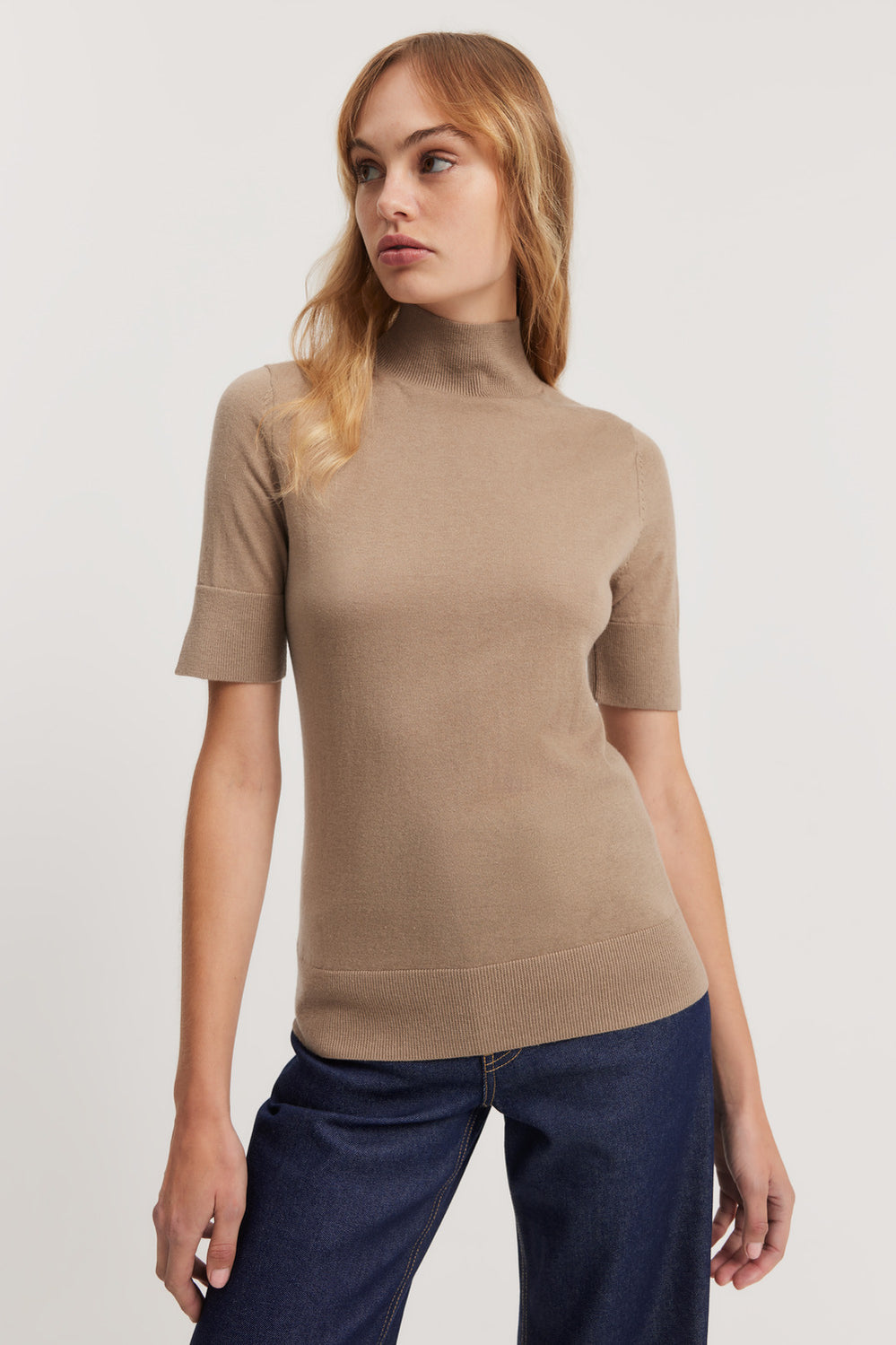 Merino Wool Silk Short Sleeve Knit
