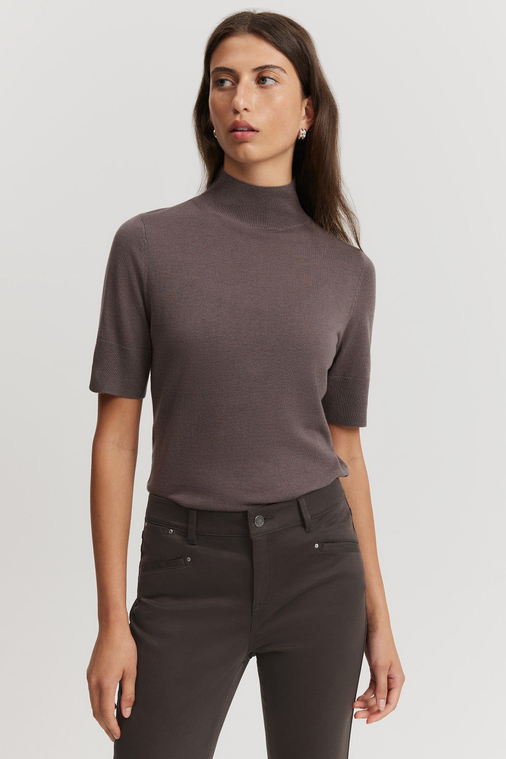 Merino Wool Silk Short Sleeve Knit