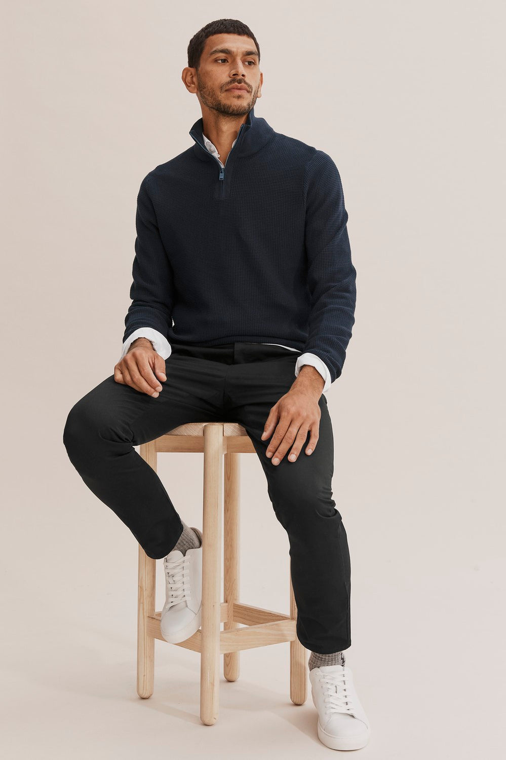Cotton Half Zip Knit