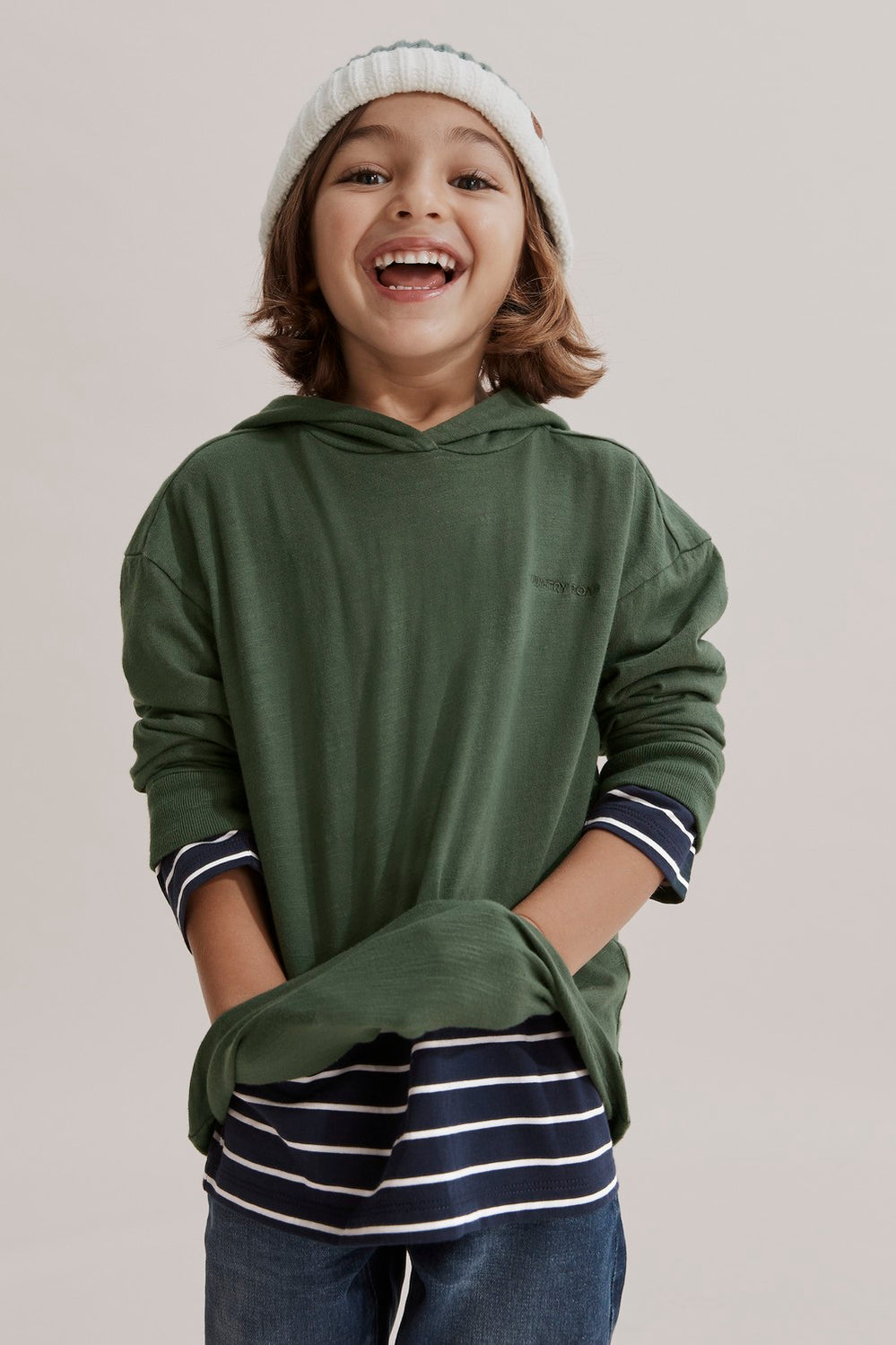 Cotton Logo Hood T-Shirt