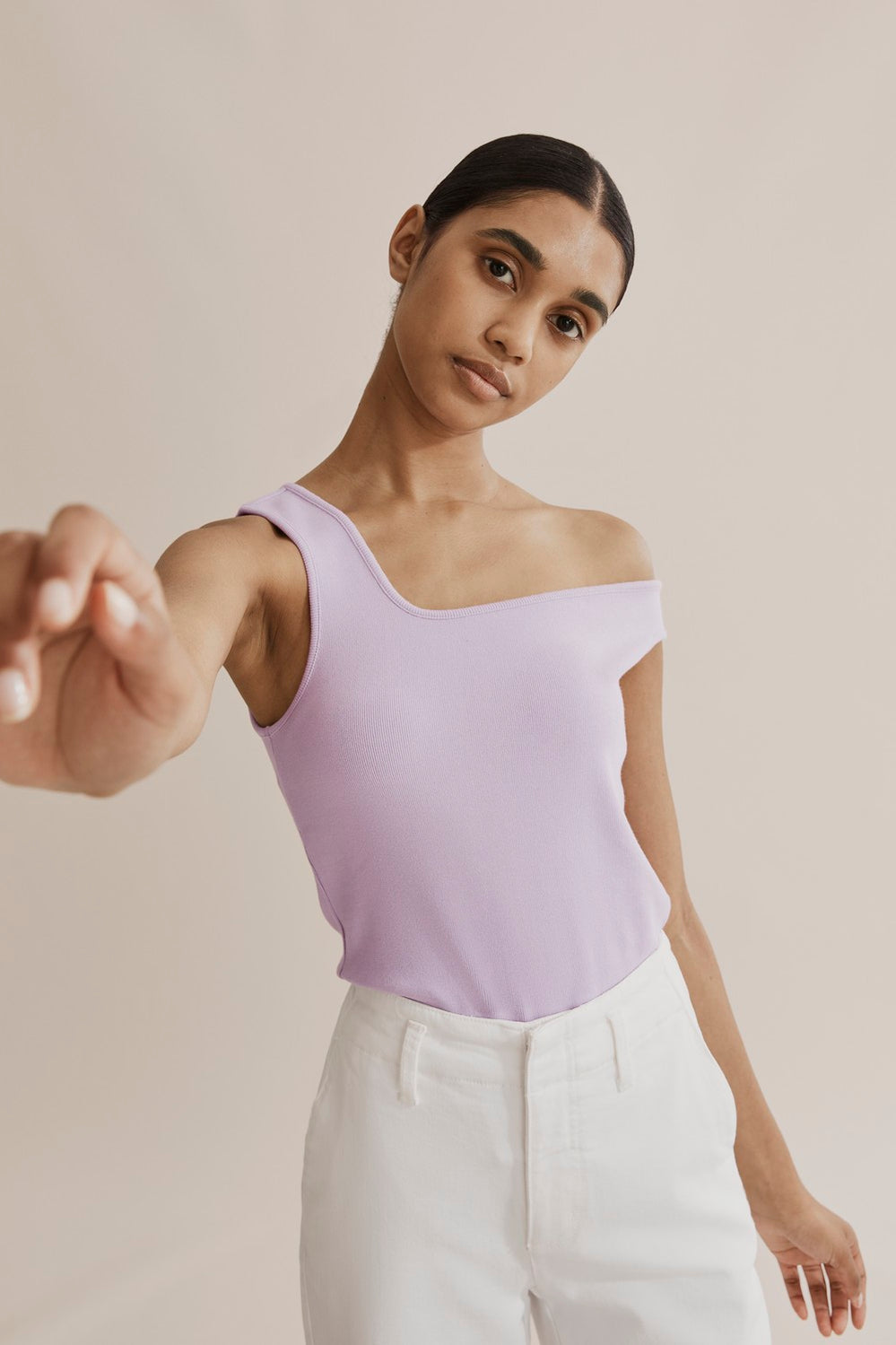 One Shoulder Rib Top