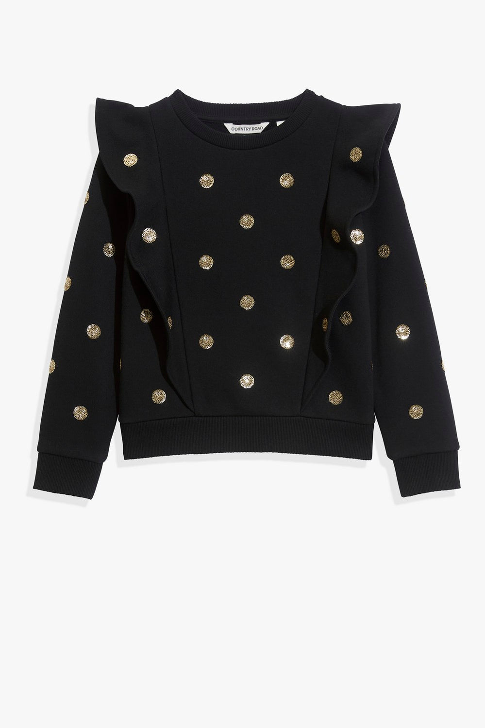 Organically Grown Cotton Sequin Frill Sweat