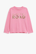 Cotton Sequin Logo T-Shirt