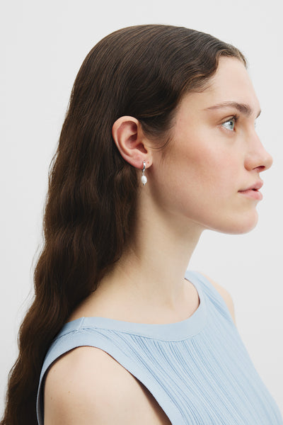 Ava Mini Pearl Hoop Earring
