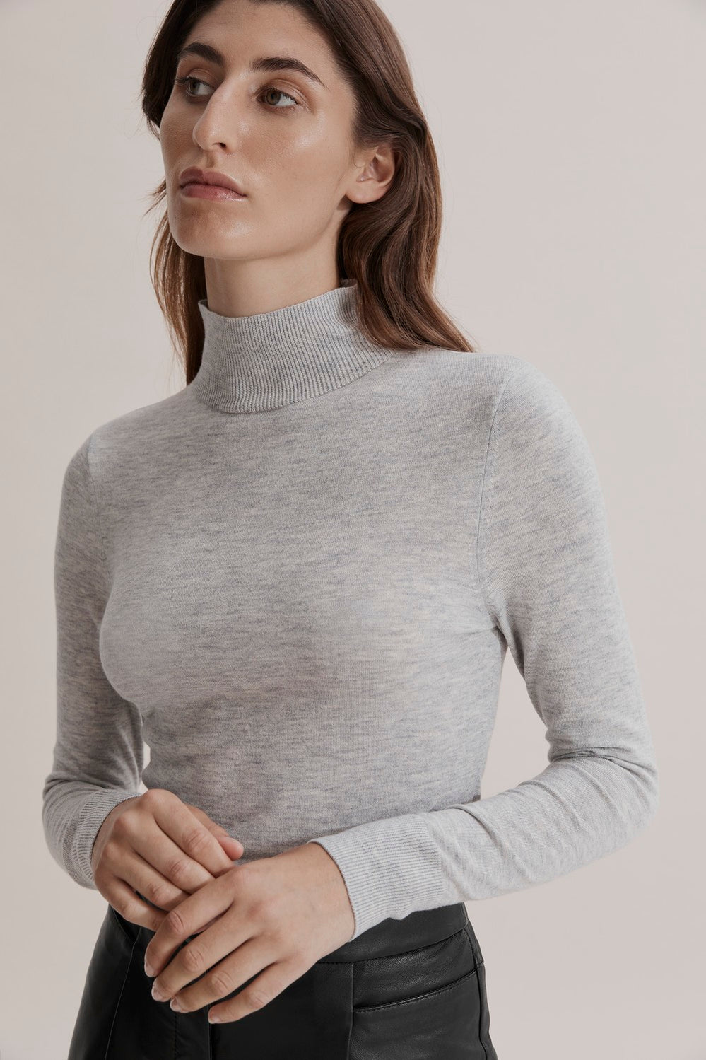 Merino Wool Silk Long Sleeve Knit