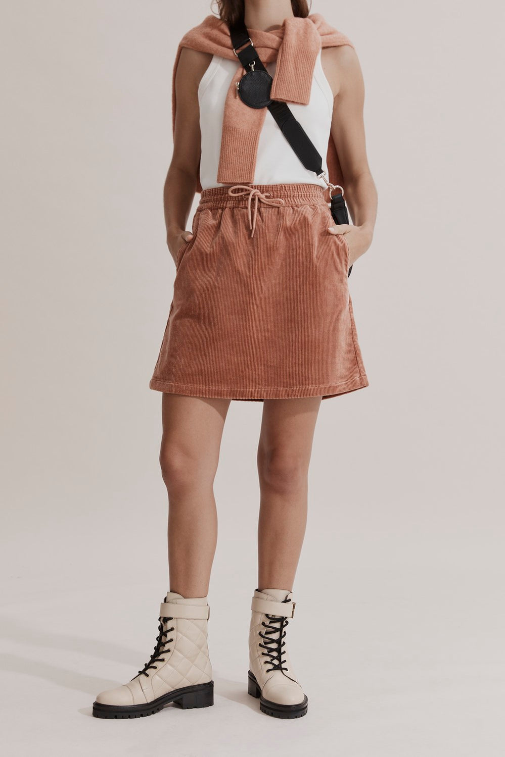 Cord Pull On Skirt