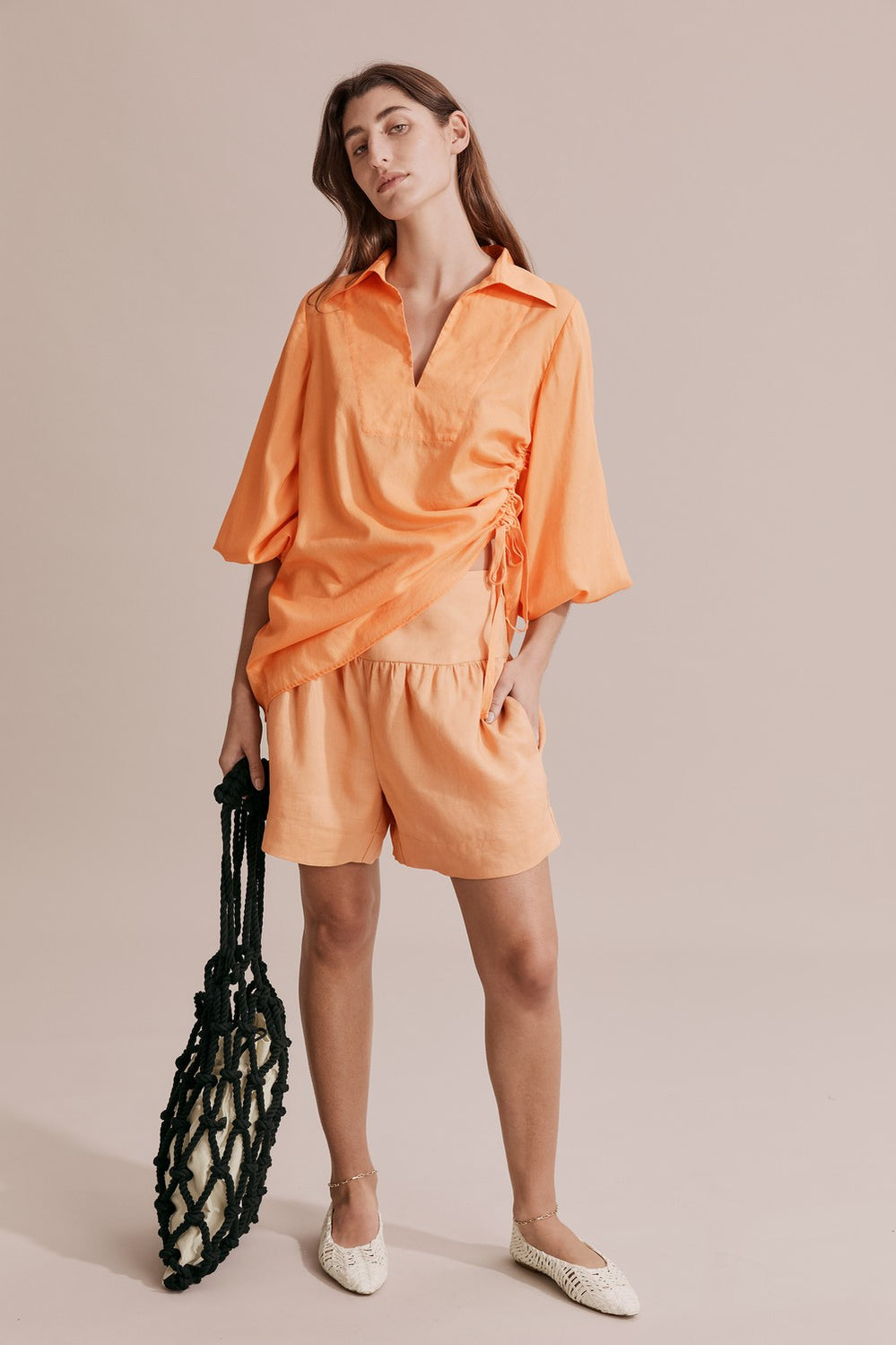 Ruched Voile Shirt