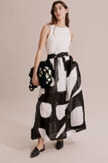 French Linen Texture Full Maxi Skirt