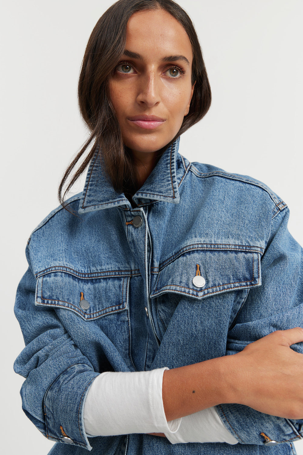 Cotton Denim Shacket