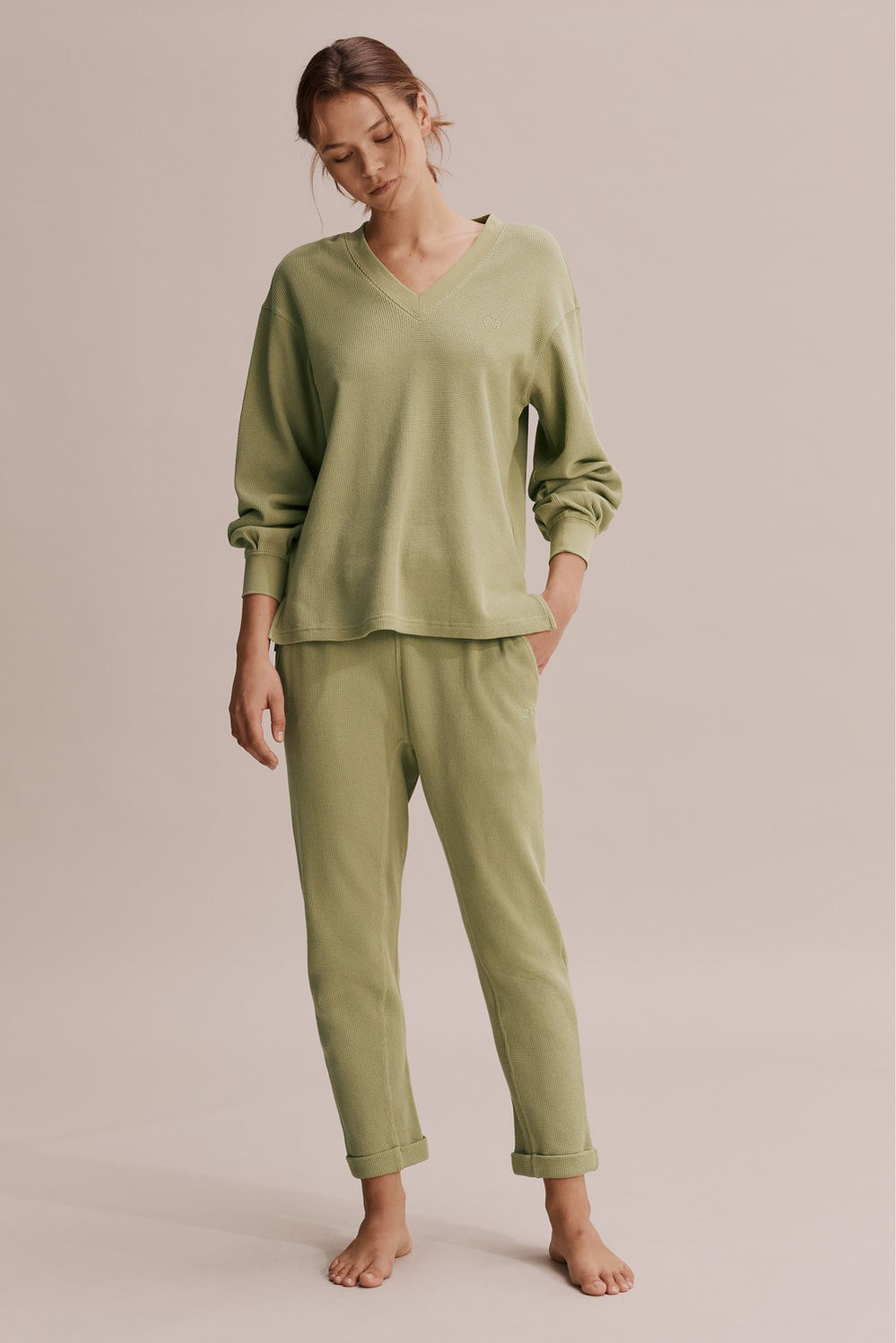 Waffle Lounge V-Neck Top