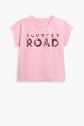 Cotton Logo Sequin T-Shirt