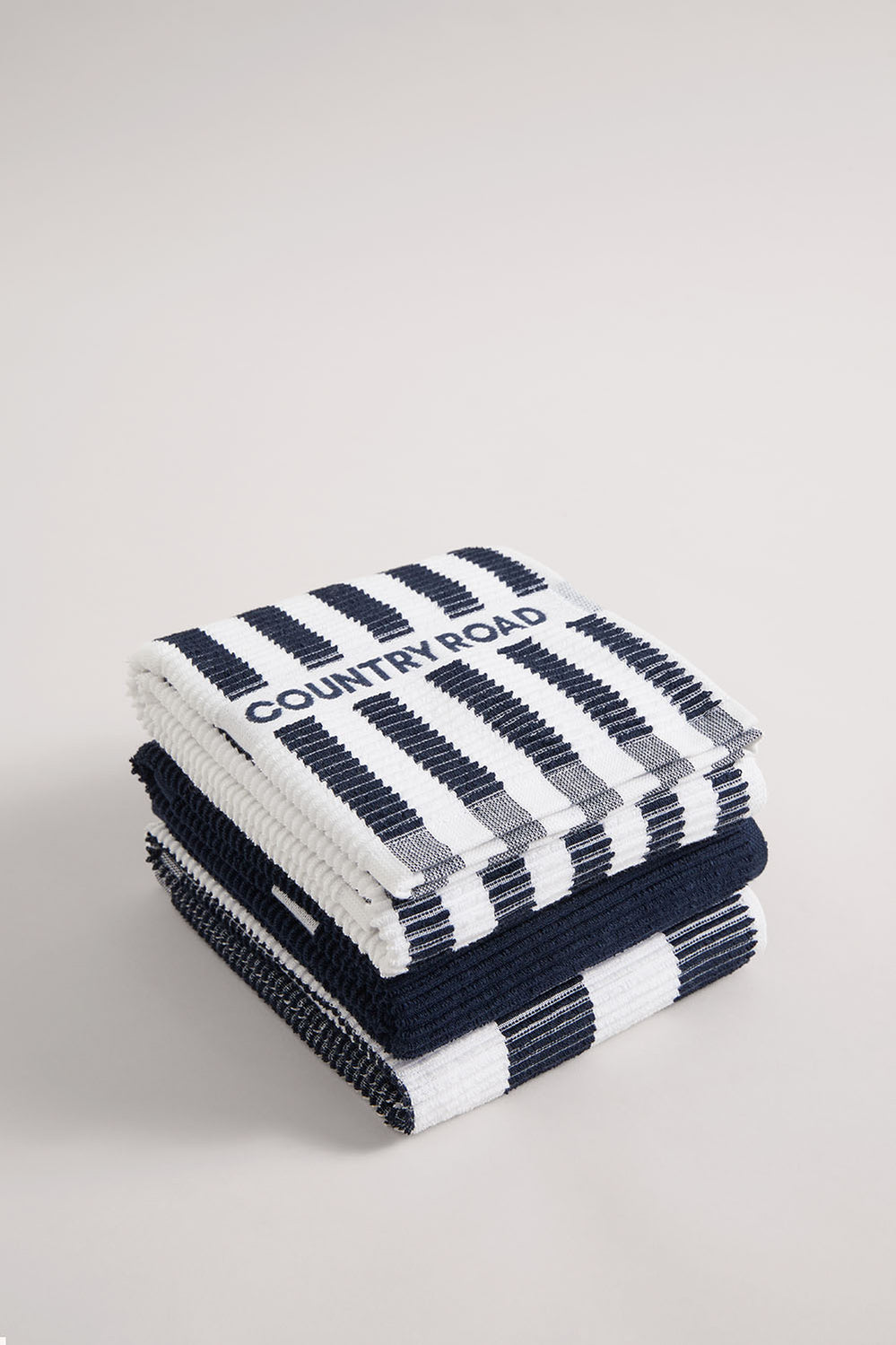 Cr Stripe Australian Cotton Tea Towel Pack Of 3