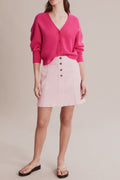 Cotton Button Front Mini Skirt